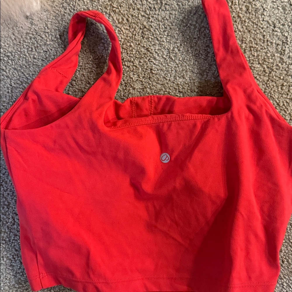 Red Cropped Tank Top - Picture 2 of 2